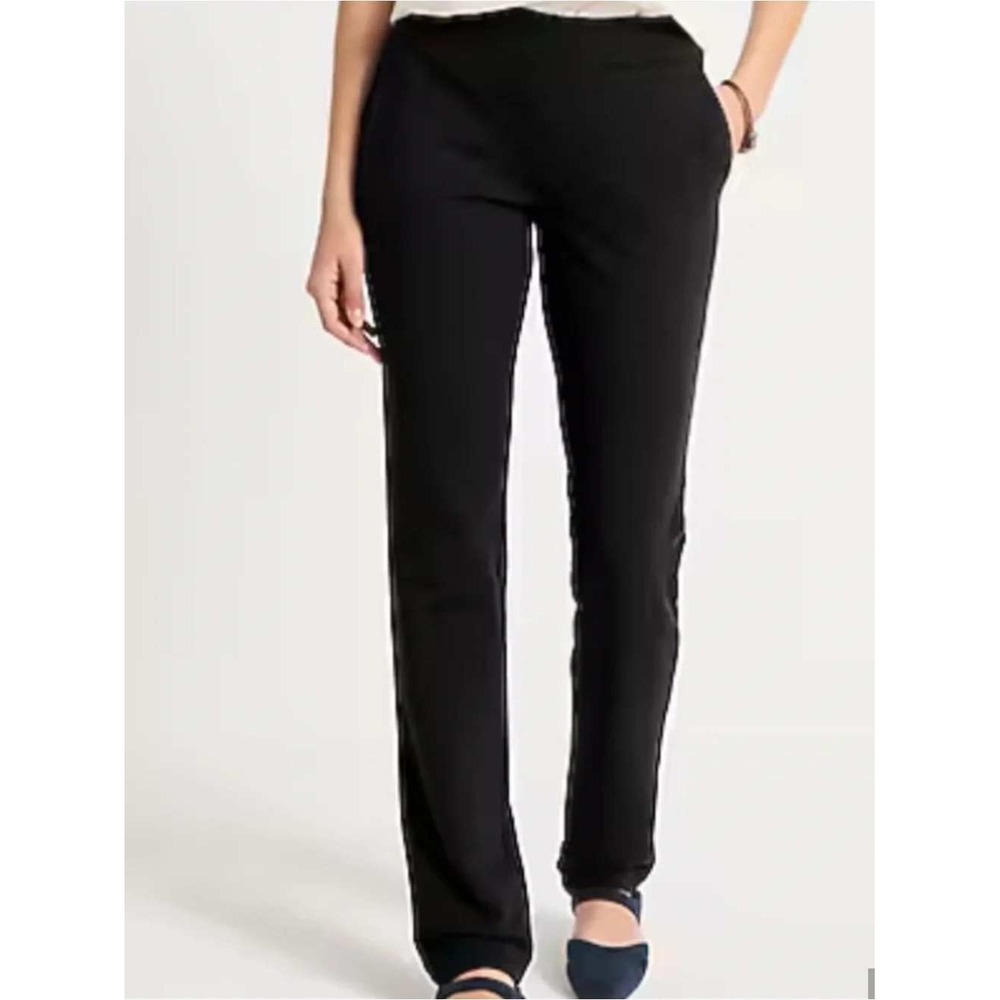 Pure Jill Womens Affinity French Terry Pants Size M Black Slim Leg Stretch